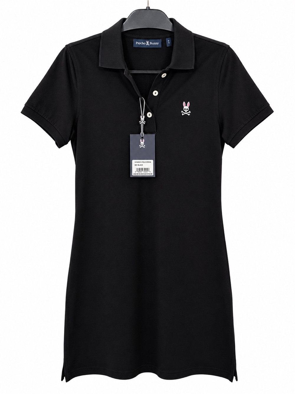 NWT Psycho Bunny Black Polo Dress with Signature Bunny Skull Tag